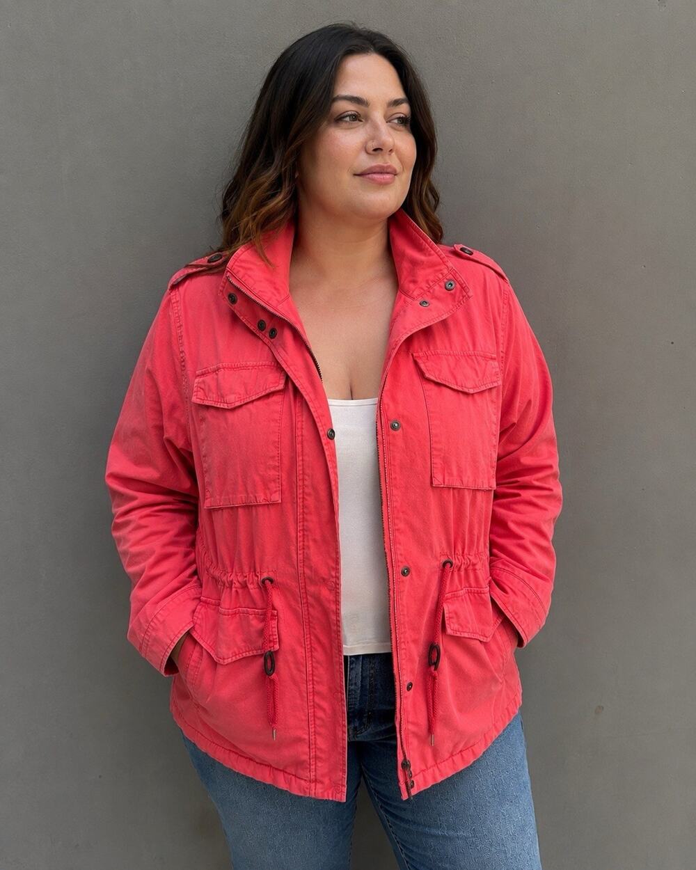 Levi's Coral Utility Jacket with Drawstring Waist